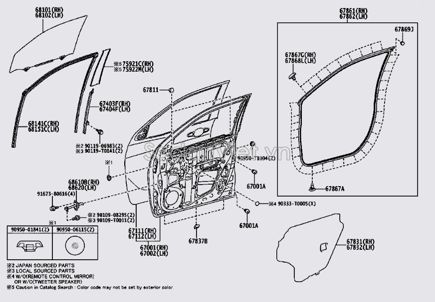 Gioăng cánh cửa 678610K190