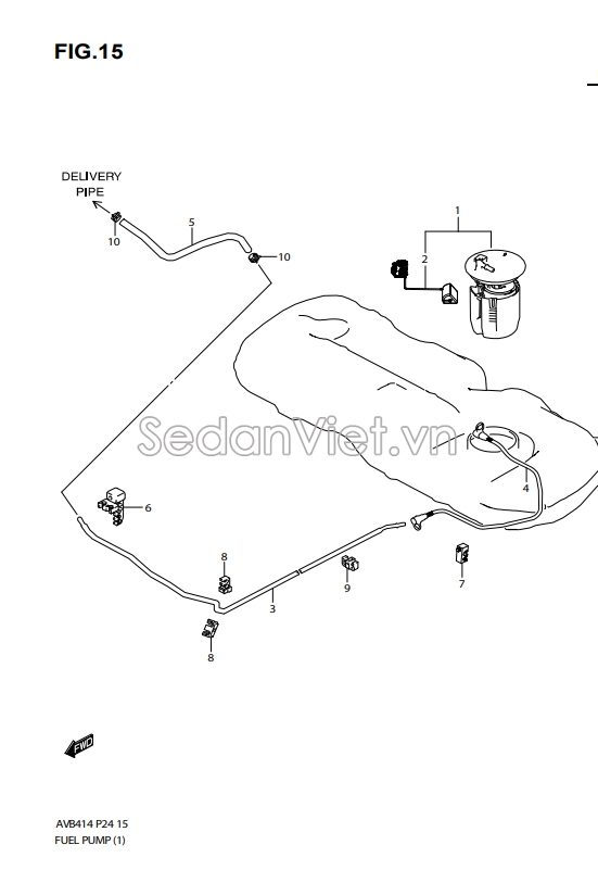 Ống dẫn xăng lên đoạn giữa 1581179P10000