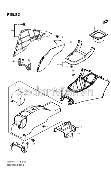 Ốp cần phanh tay 7583158M005PK