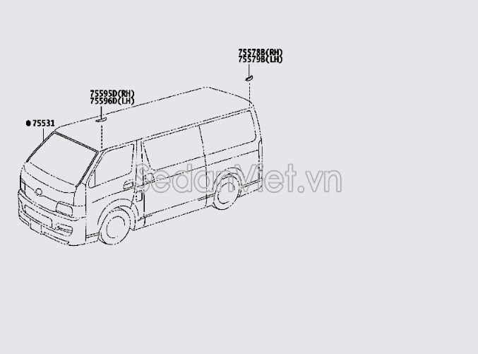 Nẹp chân kính cánh cửa 7559626012