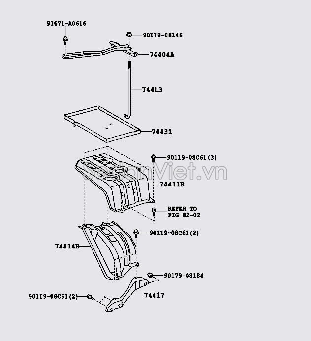 Giá đỡ bình ắc quy 7443142090