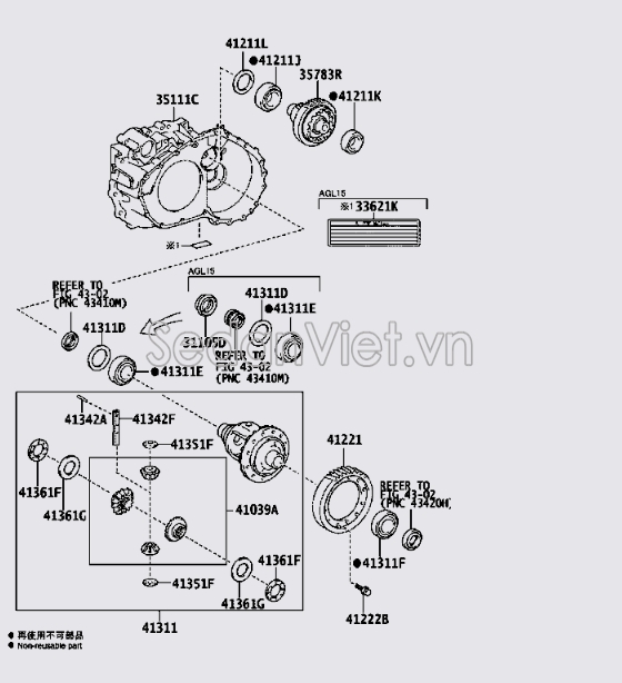 Bộ vi sai hộp số tự động 4130148130