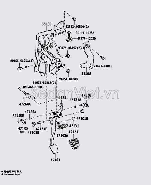 Giá bắt bàn đạp chân phanh 5510626030