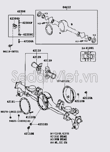 Bộ phớt cầu sau 0441260300