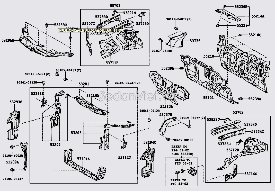 Khung xương đầu xe 5320306211