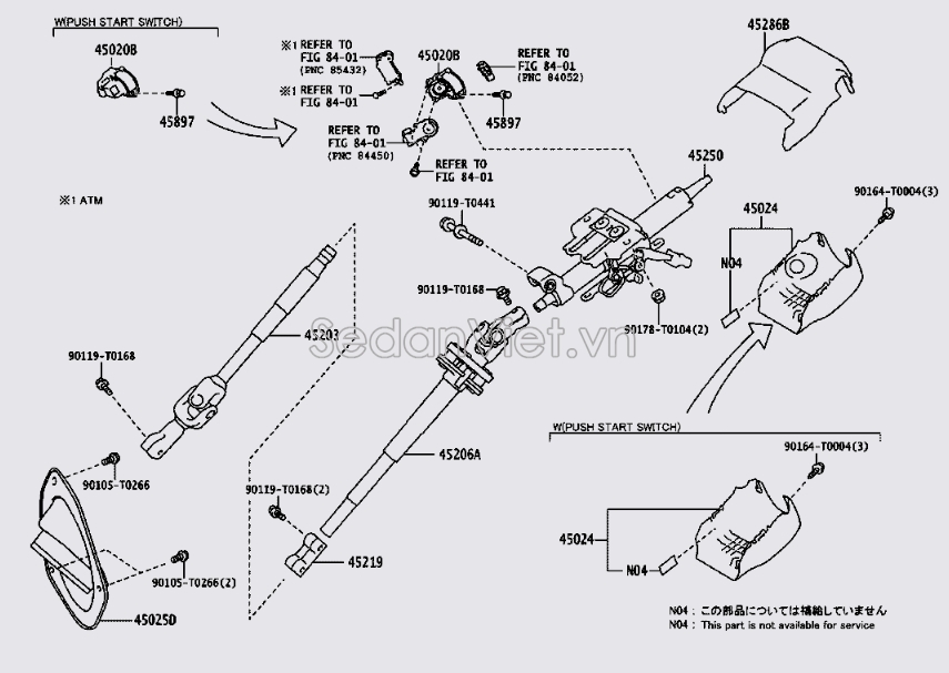 Khớp các đăng lái 452060K120