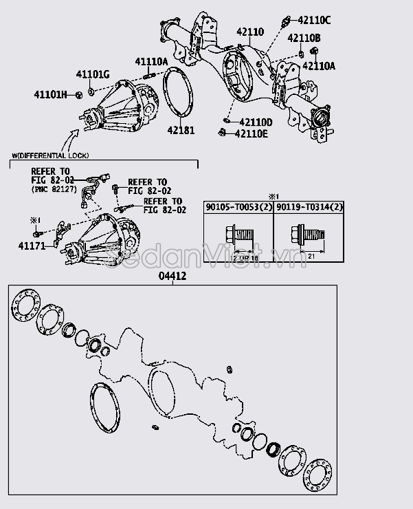 Bộ phớt cầu sau 044120K540