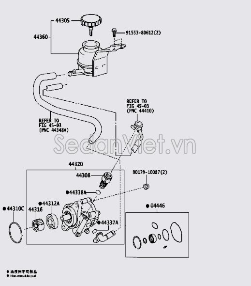 Nắp bình dầu trợ lực lái 4430528020