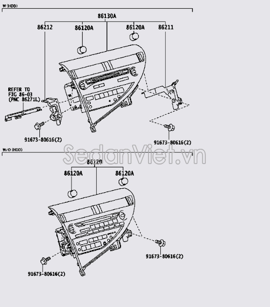 Núm công tắc điều khiển đài radio Lexus RX450H 2010-2013