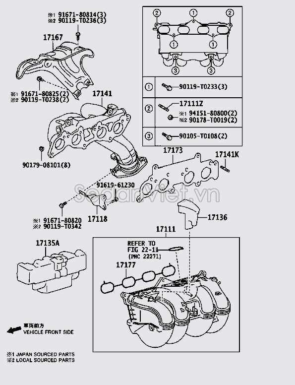 Tấm cách nhiệt cổ xả 171670C030