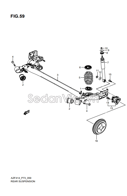 Cầu sau phanh guốc 4651058M00000