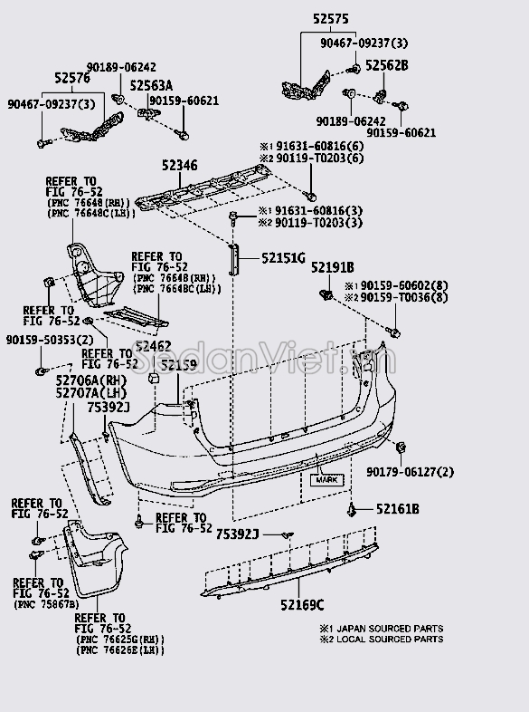 Nẹp cài cản 525760K130