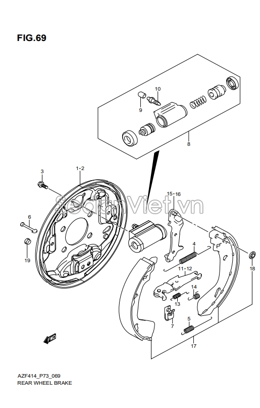 Cần tăng chỉnh phanh sau 5370168L01000