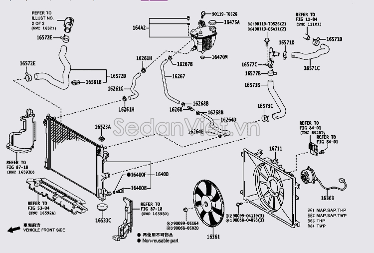 Cánh quạt gió động cơ 163610T240