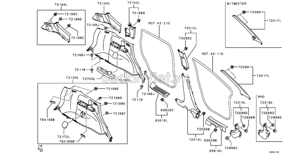 Ống trụ trong 7230A993HA