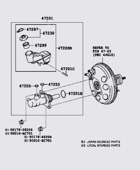 Tổng phanh liền bình dầu 472010D480