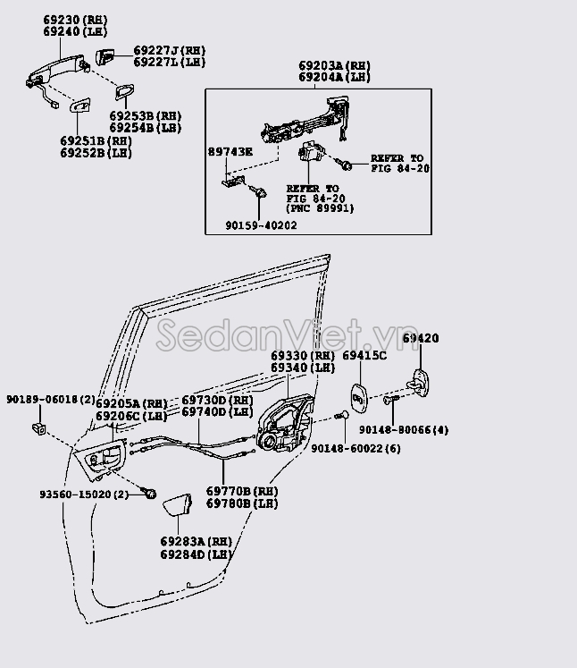 Dây giật tay mở cửa trong 6973060020