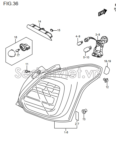 Đèn hậu 3560453RV0000