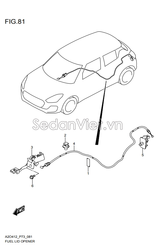 Công tắc mở bình xăng 7642052R00000