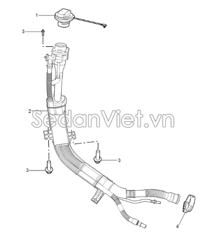 Ống đổ xăng vào thùng xăng 10131411