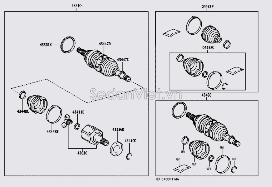 Bộ cao su chụp bụi láp ngoài 044270K062