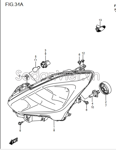 Nắp chụp đèn pha 3512576G00000