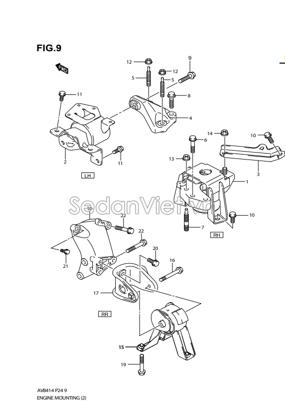 Giá bắt chân máy sau số 2 11751B77MB0N000