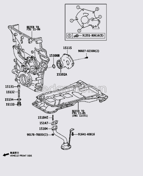 Vòi bơm dầu đáy cacte 151040C010