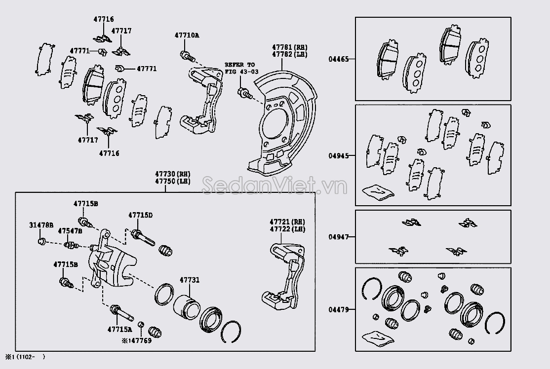 Cụm gông phanh trước 4775042090