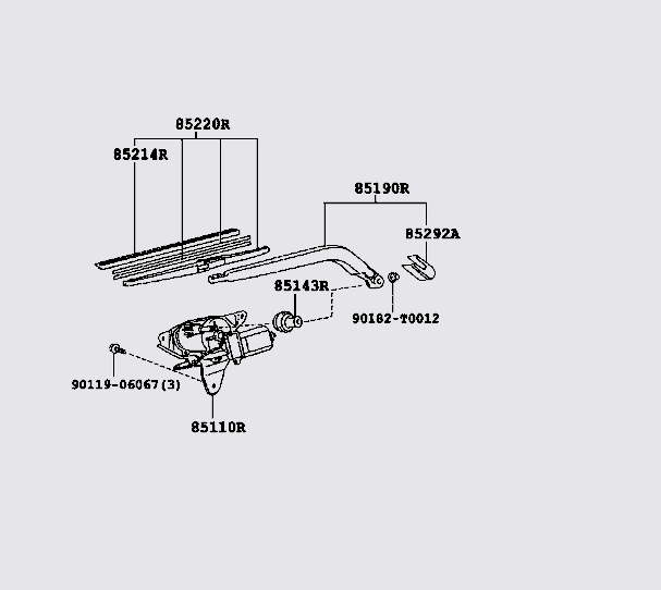 Mô tơ gạt mưa sau 851300K010