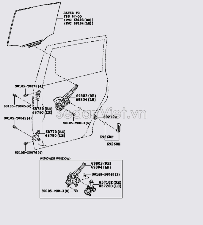 Bản lề cánh cửa sau 687500K040