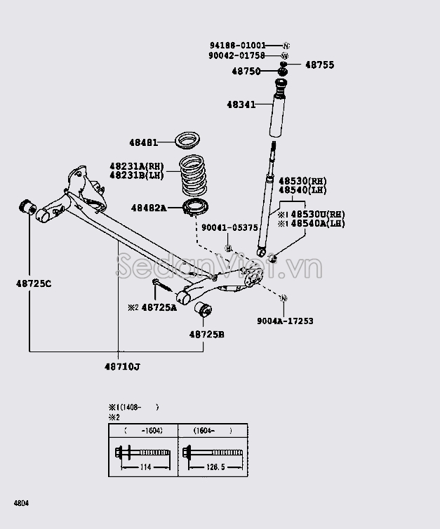 Lò xo giảm xóc sau 48231BZ430