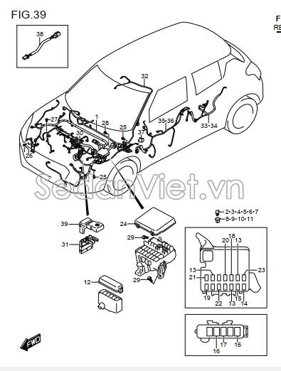 Dây điện cánh cửa phụ  3675757RA0000