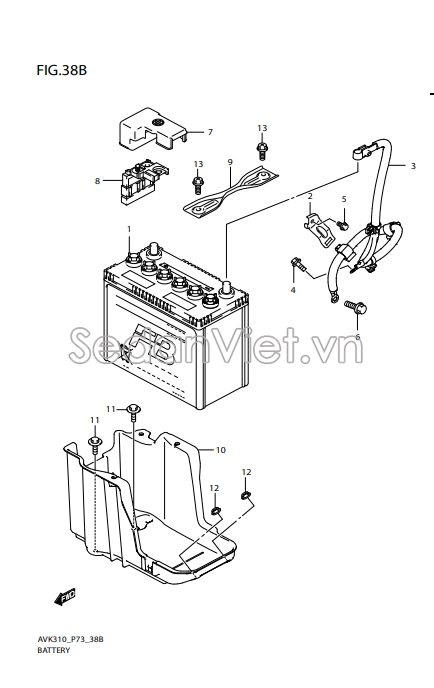 Nắp cầu chì đậy cực đầu bình ắc quy 3669468K00000