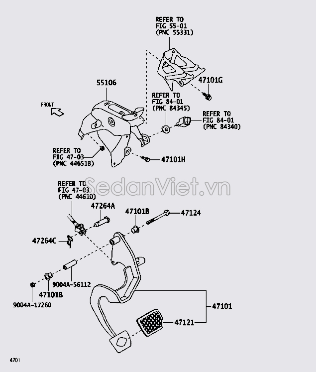 Giá bắt bàn đạp chân phanh 55106BZ530