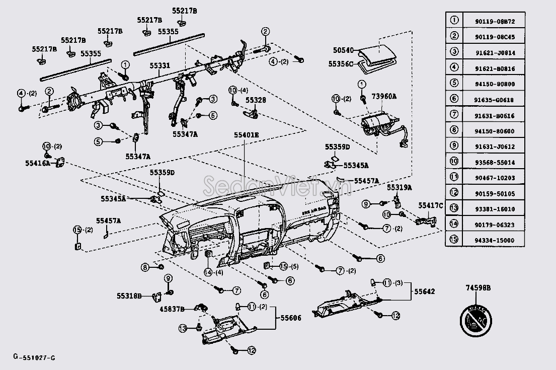 Bảng táp lô Toyota Land Cruiser Prado 2004-2009