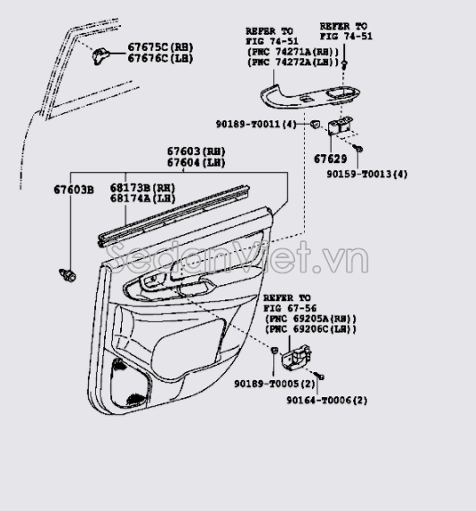 Táp bi cánh cửa sau 676400K080B3