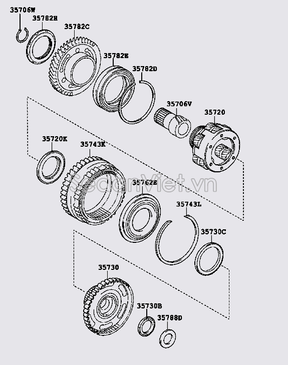 Bi hộp số đảo chiều biến mô 90374A0028