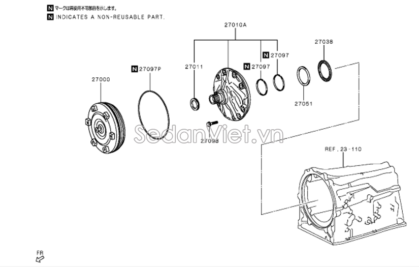 Phớt bơm dầu hộp số tự động 2791A068