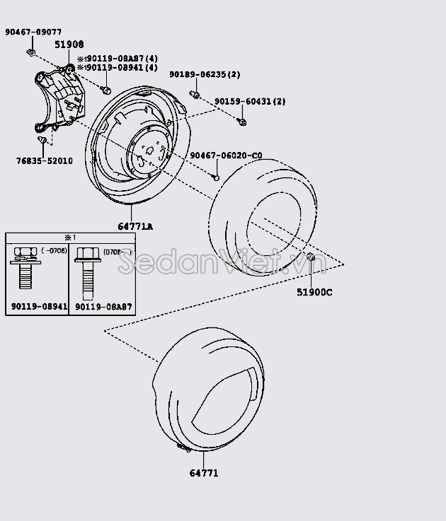 Ốp che lốp dự phòng 6477142110B1