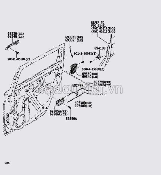 Tay mở cửa ngoài 69210BZ650K0