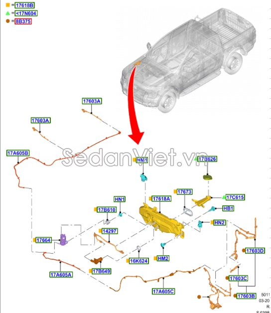 Cổ đổ nước rửa kinh N1WZ17A605A