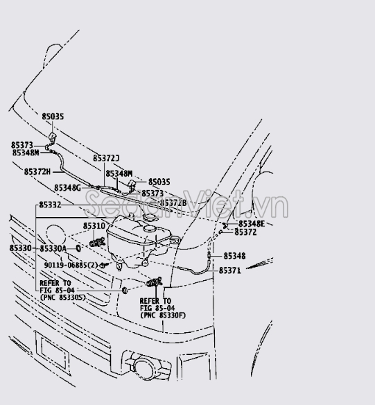 Bình nước rửa kính trước 8531526110