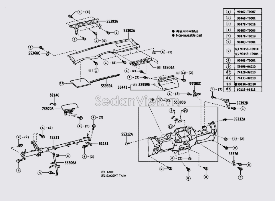 Bảng táp lô 553030K040B0