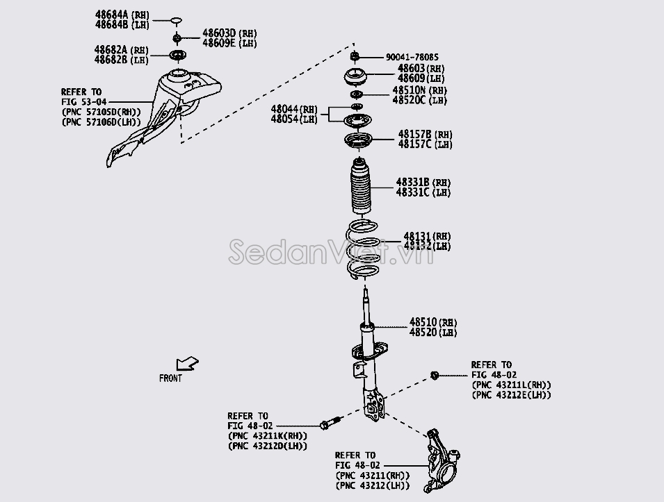 Cao su đệm lò xo giảm xóc trước 48682BZ010