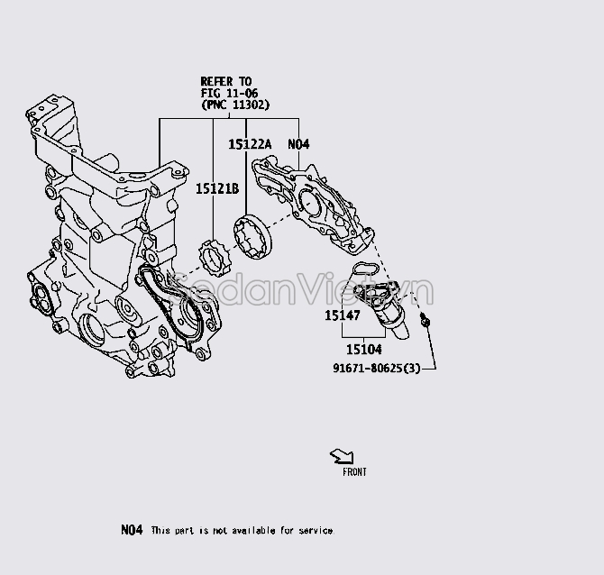 Rotor bơm dầu động cơ 15122B1010