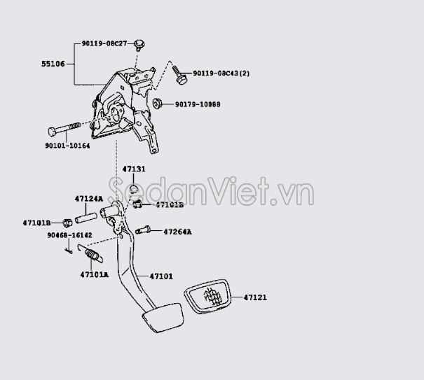 Giá bắt bàn đạp chân phanh 5510648180