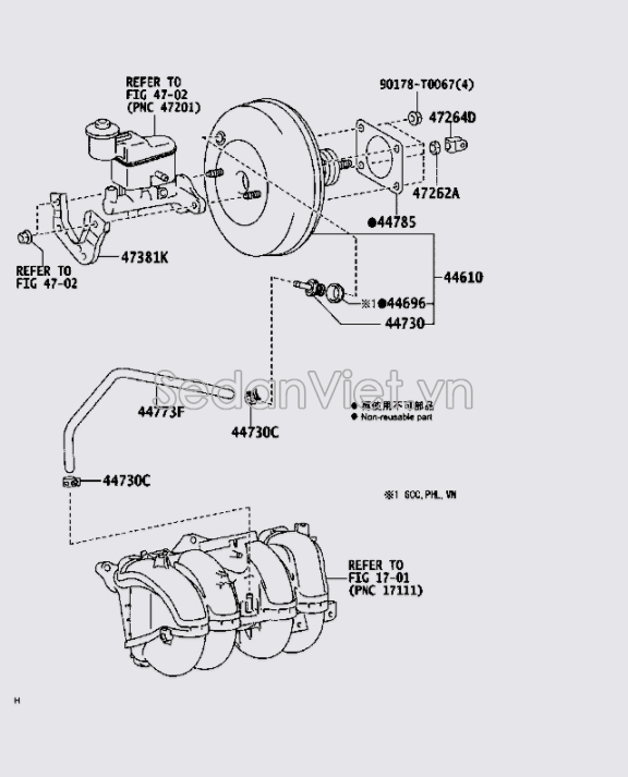 Bầu trợ lực phanh 446100K020