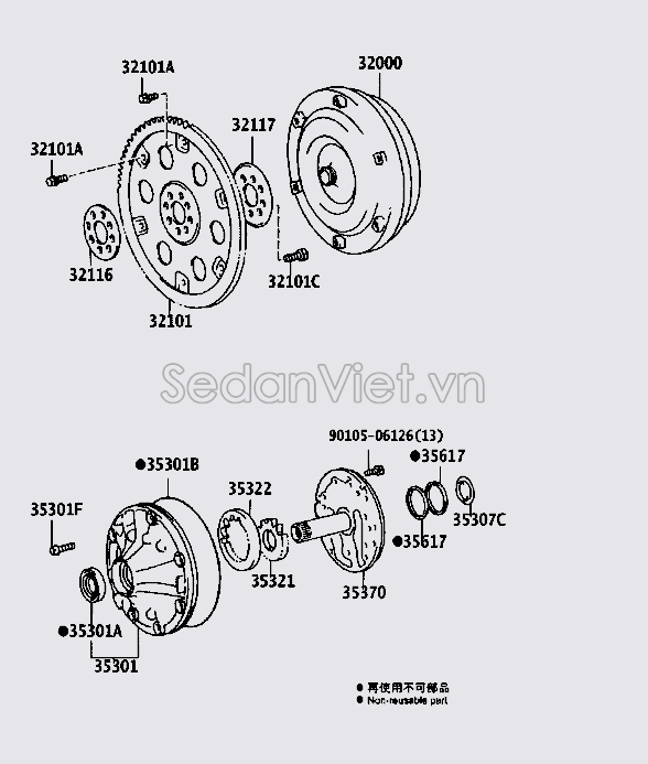 Trục láp trong bơm dầu hộp số tự động 3537030060