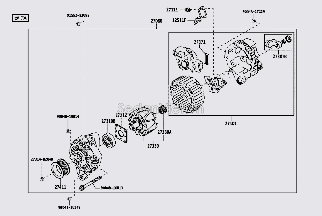 Nắp đậy máy phát điện 27401BZ030